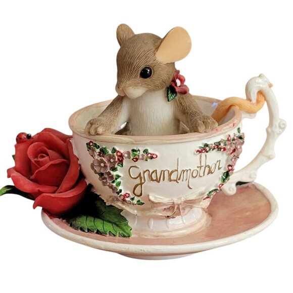 Vintage Fitz and Floyd Charming Tails "World's Finest Grandma" Figurine - Picture 1 of 13